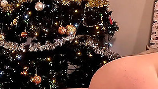 Fuck Machine in Front of the Christmas Tree