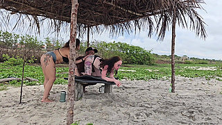 Riding Two Tight Little Asses on the Beach in Salvador