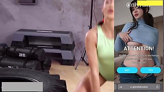 Fitness beauty delivers intense sensual gym passion with passionate curves