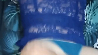 My huge fat ass is full of milk after a delicious homemade fuck with the thong on, real homemade video