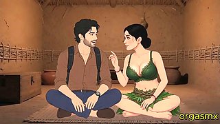 Desi Tribal Village Beauty Hot Passionate Night with Traveler in Forest Hut