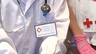 FFM Threesome - Doctor and Nurse Make Sick Patient Cum