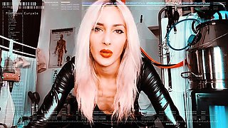 Blonde femdom facesitting in fishnet lingerie
