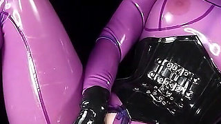 Cristal Kinky Lilac Rubber Doll Solo Fucking Machine Outdoors