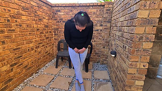 Chubby Small Boobs Slut Indoors and Outdoors Pissing Compilation, Wet and Messy