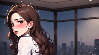 Waifu Secretary POV - Red Lingerie & Hair Variety Office Close-Up Fucking (1m Teaser)