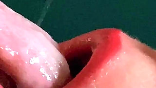 Foreskin: She Gags From Huge Amounts of Sperm, Going Down Her Throat Closeup