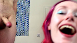 My Boyfriend and I Use Your Mouth Strap-on, Cock Sucking Training