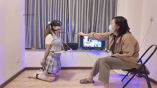 Hs021-an Asian Girl in School Uniform Was Disciplined