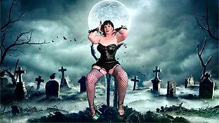 Granny Carmen's Friday Afternoon Solo Back in Black BBC Dildo Fuck & Orgasms 11626solo