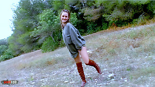Moana Mendez: Sexy Hot Teen in the Forest Spreading Her Pussy