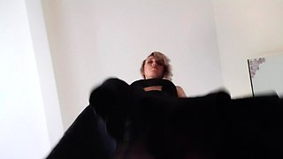 Flexible foot fetish masturbating with feet and hands