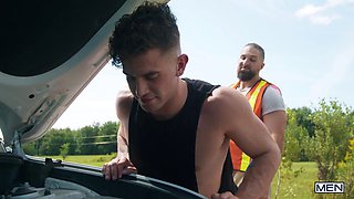 Workers share outdoor male kinks in heated anal fun
