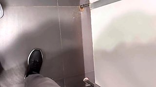 Public Restroom Blowjob with a Mysterious Brunette