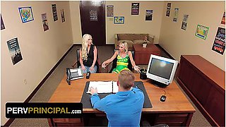 Step Daughter And Step Mom Chloe Temple & Tiffani Madison Share Principals Cock