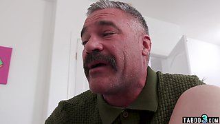 Stepdad overhears his 18yo girl stepdaughter