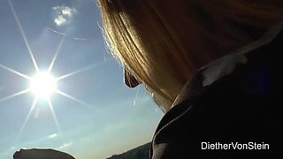 Skinny Blonde Teen Smoking and Getting Intense Orgasm