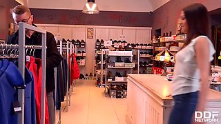 Samia Duarte's Blowout Sale: Lingerie-Clad Salesgirl's Ass & Pussy Filled