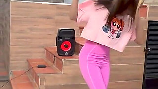 Beautiful Personal Trainer Workouts with 3 Guys and Ends up Fucking Them All