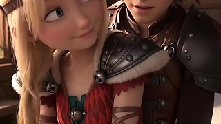 3D porn cartoon parody on How to train a dragon - Hot Astrid goes wild!