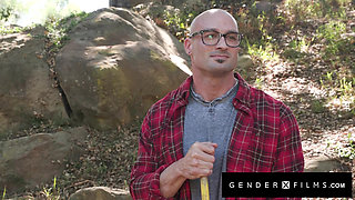 GENDERX FILMS - "She Is Here To Play Around With You"- Horny Wifey Gifts Trans Babe To Hunk Hubbie