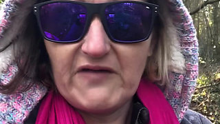 It's Rather Nippy Out! Playing with My Boobs and Bush During a Freezing Walk in the Woods!