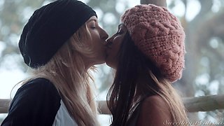 Lustful lesbies emotional porn scene