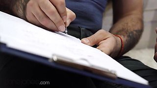 Petite Czech student Lovita Fate seduces her teacher with a blowjob and a romantic fuck
