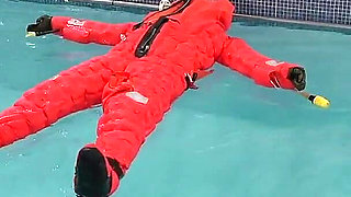 Human Life Raft - Inflated Suit Slave Pool Domination