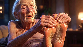 Beautiful Big Wrinkled Feet Oiled up - Oil Dripping From Toes Sensual Massage