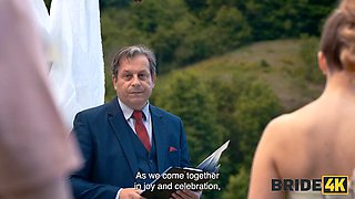 BRIDE4K. Wedding ritual sex with sexy blonde bride, dogging and wax play: Porn