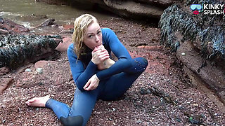 Salty Wetsuit Toe Sucking Slut