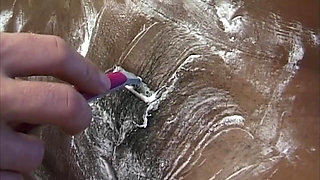 Insatiable Ebony MILF Shaved Smooth Before Double Teaming