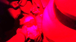 Fuck and Double Penetration in the Dark Room of a Swinger Club