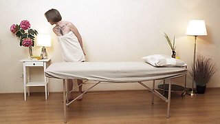 Horny Aziza's first orgasm action