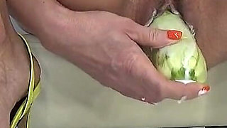 Mature Hairy Pussy Flows From Zucchini