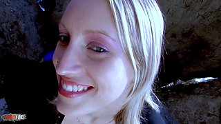 Anal sex on the rocks with a beautiful French blonde with a big pussy - MMM100