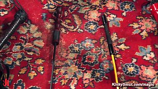 Blond made love in a physical exertion