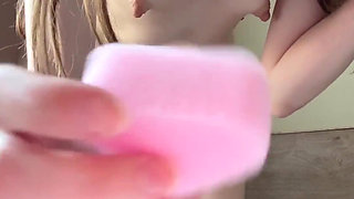 Big Sponge Stretching Tight Pussy - Slim Small Tits Russian Girl First Time
