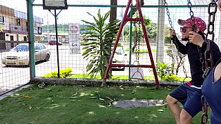 Park Swing Seduction Rich Man Convinces Curvy Latina for a Sweet Treat