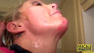 Deep throated cougar victim gets wam and anally fucked