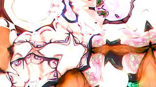 EVILANGEL Cute Ebony Gets HUGE POLE in All Her HOLES