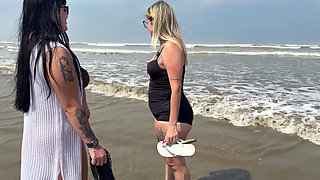 On the Beach My Wife and I Invited a Beachgirl to Fuck She Accepted Because She Was Very Horny! She Has a Pink Pussy