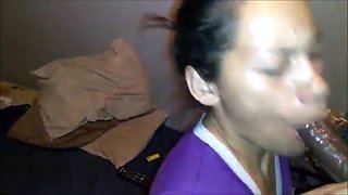 Girl next door Mexican sucking Black dick