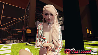 Holiday Hentai Xmas Elf with Massive Tits, Joyful Handjob Service, and Sloppy Blowjob Cum in Mouth Ending in 3D Animation