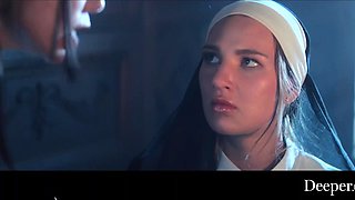 Sexy busty teen nun Kenna James in hardcore BBC interracial gangbang