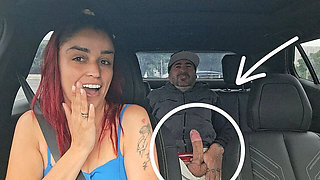 Uber Driver Catches Redhead Teen Masturbating in Car - Amateur POV Blowjob & Cumshot