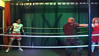 Blonde Mature Babe's Dripping Rosebud Gangbang in Wrestling Ring