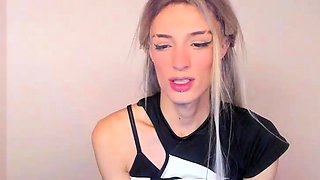 Big Tits Tranny Strokes her Big Cock