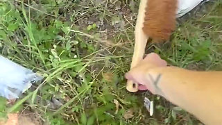 Outdoor Disgrace: BDSM Session W Tools From Hardware Store